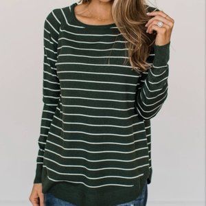Pulse Green Striped Sweater
